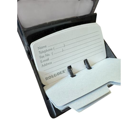 Rolodex S300C Covered Card File Made in USA Vintage Office Desk Organizer Black - Picture 5 of 8